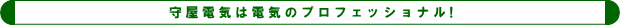 守屋電気は電気のプロフェッショナル